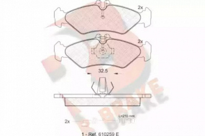 R BRAKE rb1102 -  Комплект тормозных колодок, дисковый тормоз